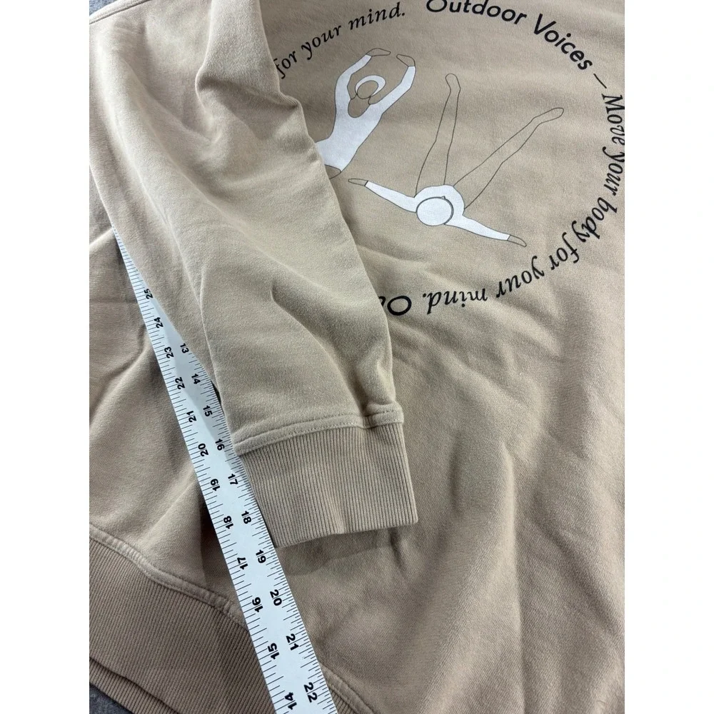 Outdoor Voices Move Your Body For Your Mind Tan Cotton Sweatshirt XL
